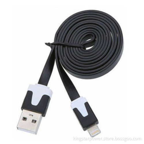 Lightning USB Cable for iPhone 5/5s/5c, iPad Mini, iPod Touch5 Nano 7, 8-pin, Flat Noodle, iOS7.1